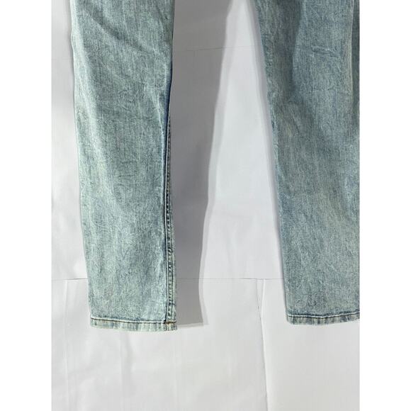 ZARA Men’s Light Blue Wash Denim Distressed Slim-Leg Button-Fly Jean SZ 32 - Picture 7 of 12